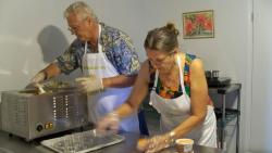 Jaccar owners Jacky and Carole Dastugue packaging sorbets. Jaccar owners Jacky and Carole Dastugue packaging sorbets.